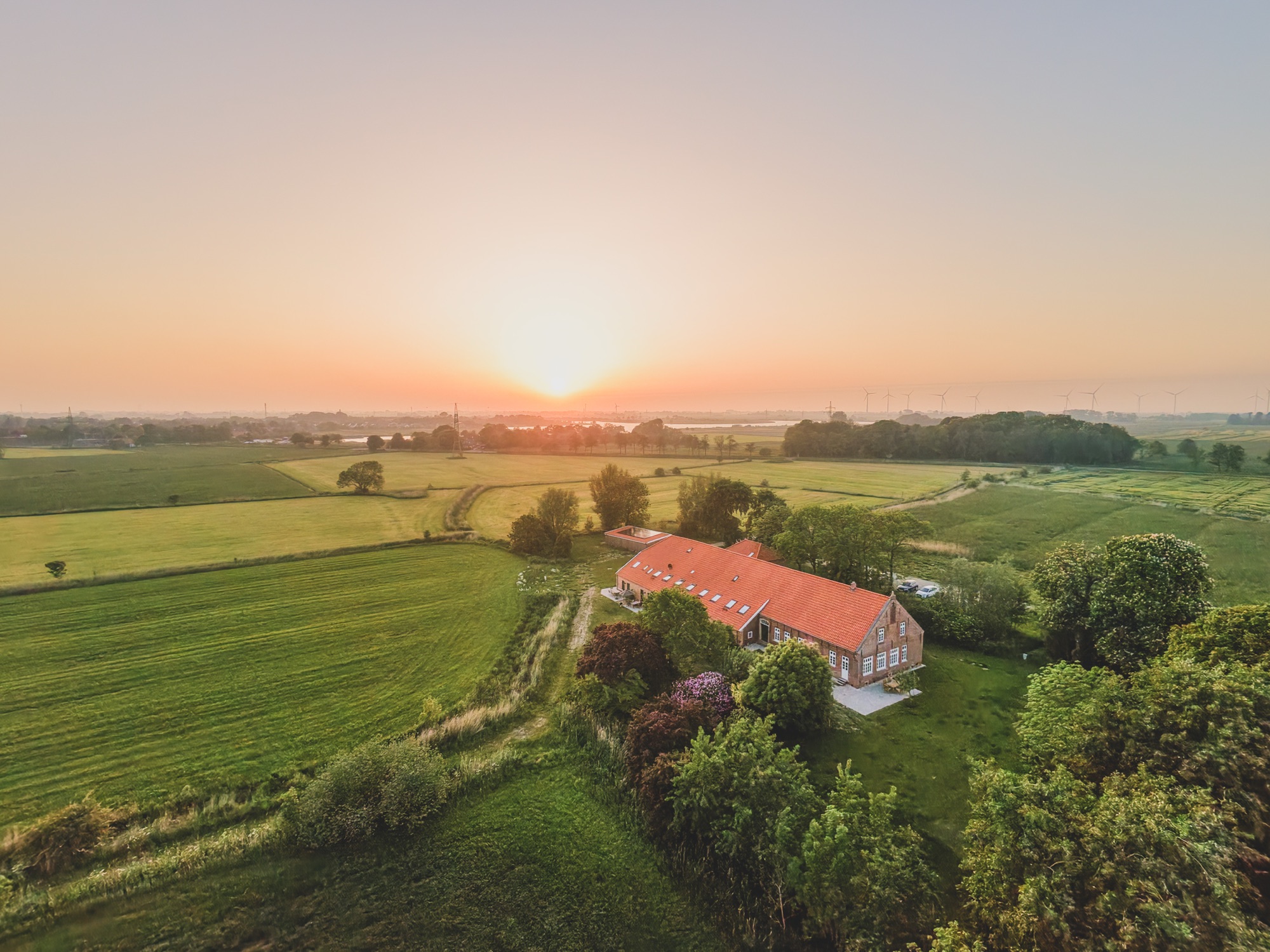 Der Gulfhof in Alleinlage in der Marsch am Wangermeer
